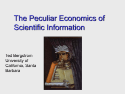 The Peculiar Economics of Scientific Information