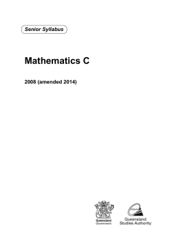 Mathematics C 2008 Senior Syllabus