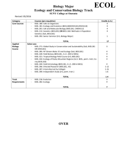 Biology Major Ecology and Conservation Biology