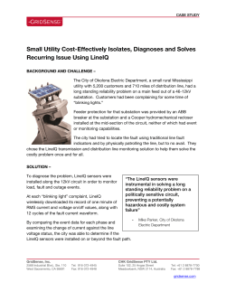 Small Utility Cost-Effectively Isolates, Diagnoses and Solves