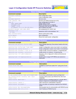 Layer 2 Configuration Guide HP Procurve Switches