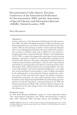 Documentation Under Duress: The Joint Conference of the