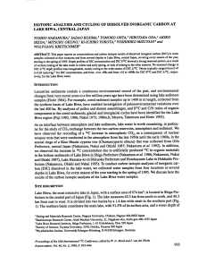 isotopic analysis and cycling of dissolved inorganic carbon at lake