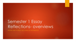 Semester 1 Essay Reflections