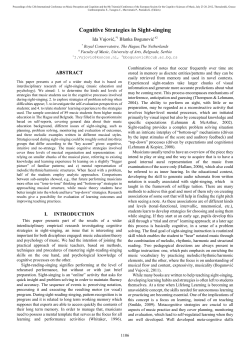 Cognitive Strategies in Sight-singing