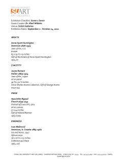 Exhibition Checklist &ndash; Dr. Kheli Willetts