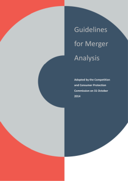 Guidelines for Merger Analysis - The Competition and Consumer