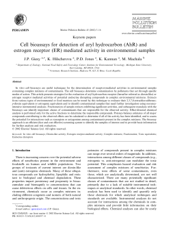 Cell bioassays for detection of aryl hydrocarbon (AhR) and estrogen