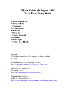 Middle California Region USPC Toxic Plants Study Guide