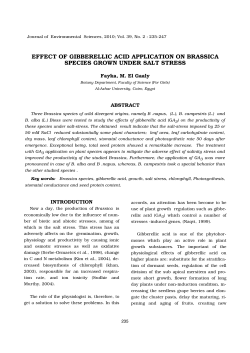 effect of gibberellic acid application on brassica species grown