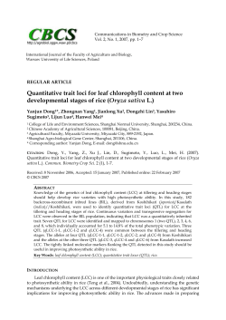 Quantitative trait loci for leaf chlorophyll content