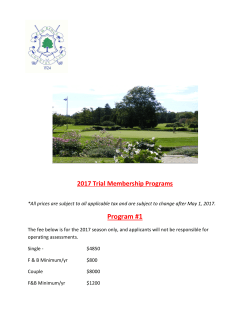 Program #1 - Elm Ridge Country Club