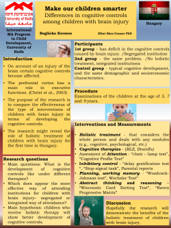 Make our children smarter Differences in cognitive controls among