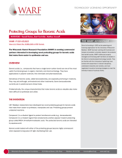 Protecting Groups for Boronic Acids