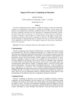 Pervasive computing and Cognitive domain &ndash; Facts and