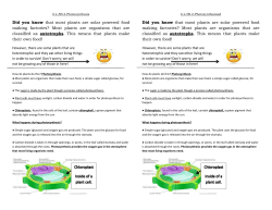 6.L.5B.2-Photosynthesis Did you know that most plants are solar