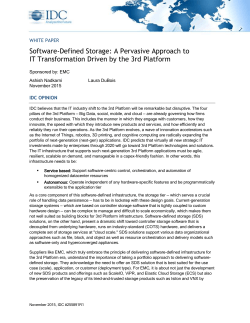 Software-Defined Storage: A Pervasive Approach to IT