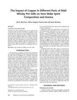 The Impact of Copper in Different Parts of Malt Whisky Pot Stills on