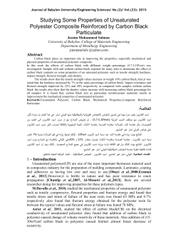 Studying Some Properties of Unsaturated Polyester Composite