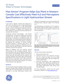 Max-Amine Program Helps Gas Plant in Western