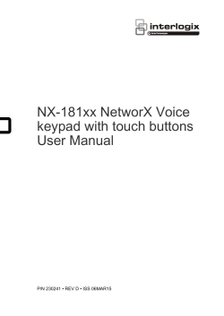 NX-181xx NetworX Voice keypad with touch buttons User Manual