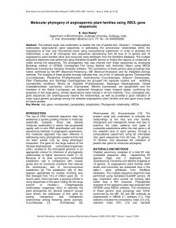 molecular phylogeny of angiospermic plant families using rbcl gene