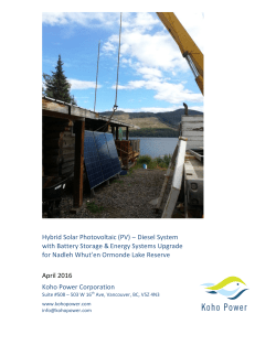 Hybrid Solar Photovoltaic (PV) &minus; Diesel System with Battery Storage