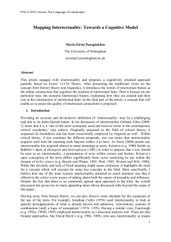Mapping Intertextuality: Towards a Cognitive Model