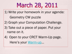 CRCT Algebra Review