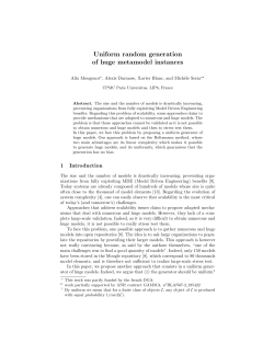 Uniform random generation of huge metamodel instances