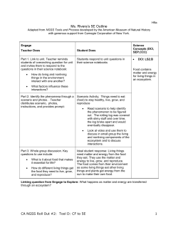 H9a Ms. Rivera`s 5E Outline Adapted from NGSS Tools and Process