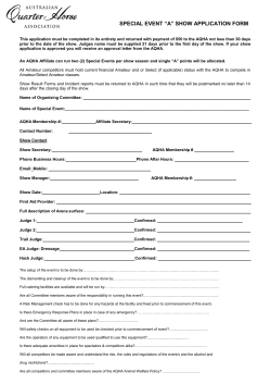SPECIAL EVENT &ldquo;A&rdquo; SHOW APPLICATION FORM