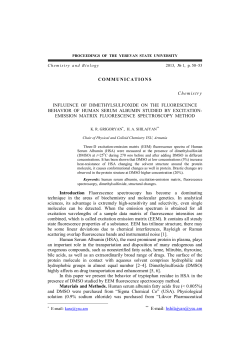 COMMUNICATIONS Chemistry INFLUENCE OF