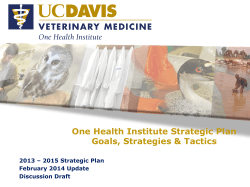 One Health Institute - UC Davis School of Veterinary Medicine