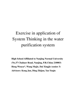Exercise in application of System Thinking in the water purification