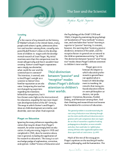 Steiner and Piaget - Research Institute for Waldorf Education