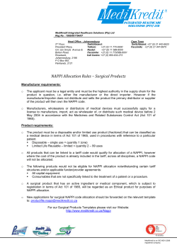 NAPPI Allocation Rules &ndash; Surgical Products
