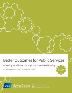 Better Outcomes for Public Services: Achieving social
