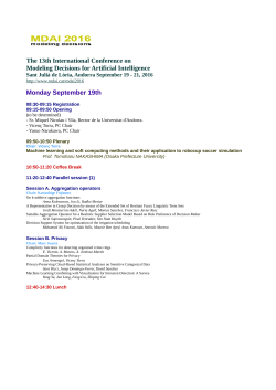 The 13th International Conference on Modeling Decisions for