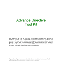 Advance Directive Tool Kit