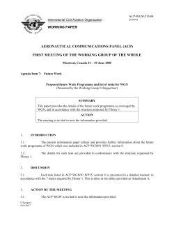 Proposed future work programme and list of tasks for WG-N