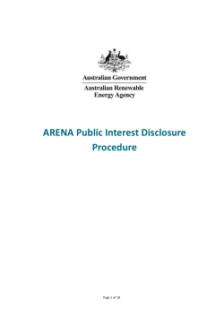 ARENA Public Interest Disclosure Procedure