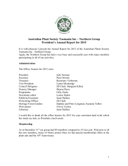 President`s Annual Report for 2015