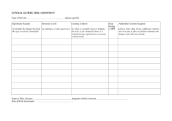 GENERAL GENERIC RISK ASSESSMENT Type of Activity