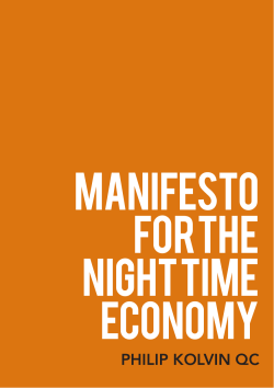 Manifesto for the Night Time Economy
