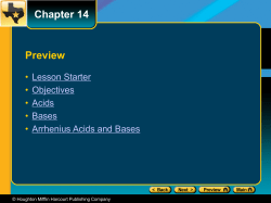 Section 1 Properties of Acids and Bases