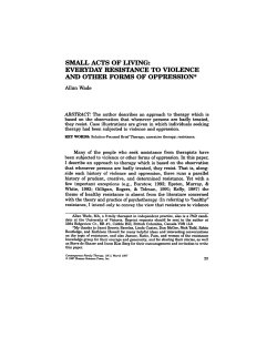 Small acts of living: Everyday resistance to