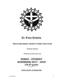 Family Handbook 2017-18 - St. Paul School | San Pablo, CA