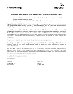 Imperial and Husky Energy to Create National Truck Transport Fuel