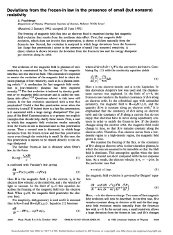 Deviations from the frozen-in law in the presence of small (but